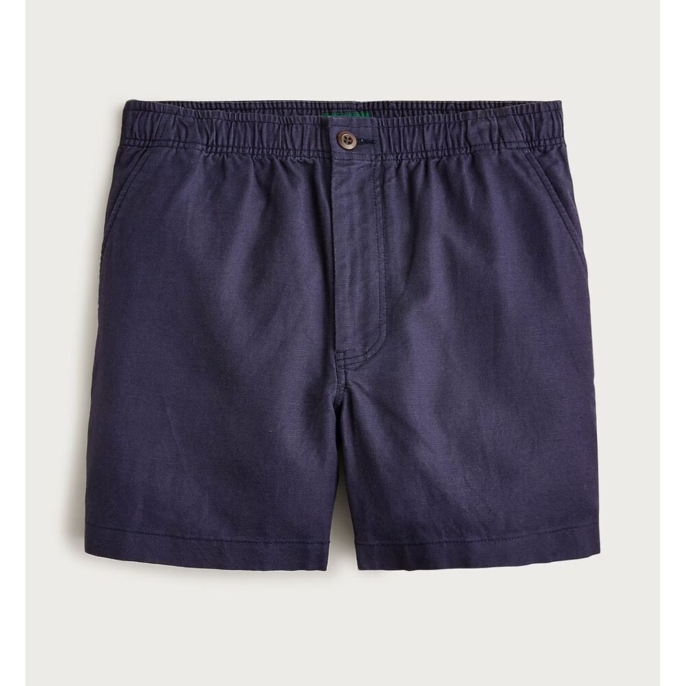 J Crew Pier Shorts Mens M Navy Blue Cotton Linen 5.5" Inseam Preppy CH204 NWT